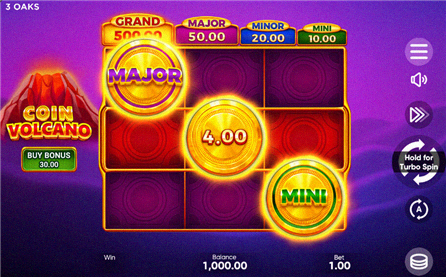 Coin Volcano - Schermata di gioco principale
